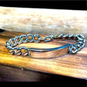 Men’s Sterling Silver ID bracelet 8”.